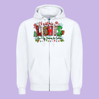 Christmas Lights Are My Favorite Color Zipper Hoodie Designed By Zillion Design Studio