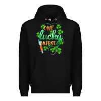 Black st.patricks one lucky nurse Premium Hoodie - BarkalooDesign