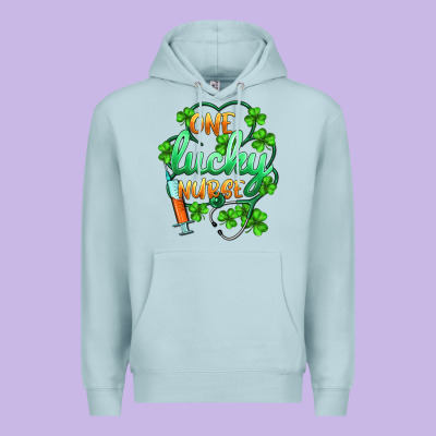 St.patricks One Lucky Nurse Premium Hoodie Designed By Barkaloodesign