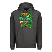 Charcoal Heather st.patricks one lucky nurse Premium Hoodie - BarkalooDesign