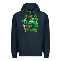 Navy st.patricks one lucky nurse Premium Hoodie - BarkalooDesign