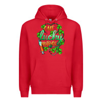 Red st.patricks one lucky nurse Premium Hoodie - BarkalooDesign