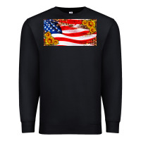 Black usa flag and sunflower license plate Premium Sweatshirt - HRA Design Shop
