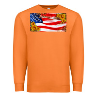 Carrot usa flag and sunflower license plate Premium Sweatshirt - HRA Design Shop