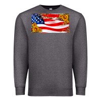 Charcoal Heather usa flag and sunflower license plate Premium Sweatshirt - HRA Design Shop