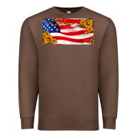 Chestnut usa flag and sunflower license plate Premium Sweatshirt - HRA Design Shop