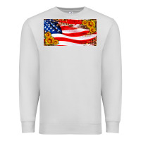 Dove Grey usa flag and sunflower license plate Premium Sweatshirt - HRA Design Shop