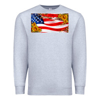 Heather Grey usa flag and sunflower license plate Premium Sweatshirt - HRA Design Shop
