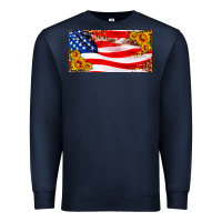 Navy usa flag and sunflower license plate Premium Sweatshirt - HRA Design Shop