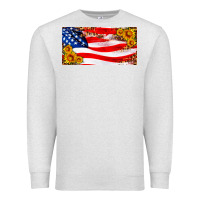 Oatmeal Heather usa flag and sunflower license plate Premium Sweatshirt - HRA Design Shop