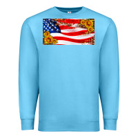 Ocean Blue usa flag and sunflower license plate Premium Sweatshirt - HRA Design Shop