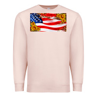 Pale Pink usa flag and sunflower license plate Premium Sweatshirt - HRA Design Shop