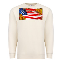 Sandshell usa flag and sunflower license plate Premium Sweatshirt - HRA Design Shop