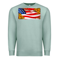 Seafoam usa flag and sunflower license plate Premium Sweatshirt - HRA Design Shop
