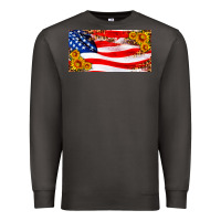 Smoke usa flag and sunflower license plate Premium Sweatshirt - HRA Design Shop