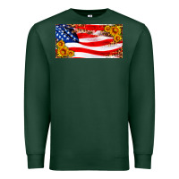 Sports Green usa flag and sunflower license plate Premium Sweatshirt - HRA Design Shop