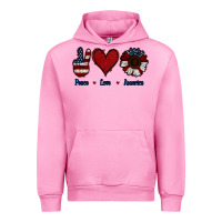 Fuchsia Pink Peace Love America Urban Hoodie - Jasminsmagicworld