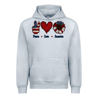 Heather Grey Peace Love America Urban Hoodie - Jasminsmagicworld