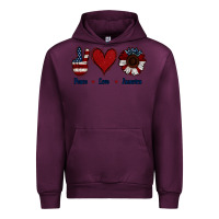 Mauve Wine Peace Love America Urban Hoodie - Jasminsmagicworld