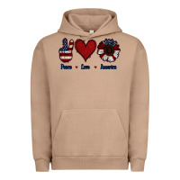 Pigment Burro Peace Love America Urban Hoodie - Jasminsmagicworld