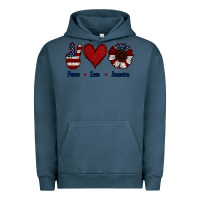Pigment Midnight Navy Peace Love America Urban Hoodie - Jasminsmagicworld