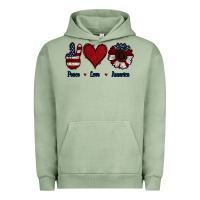 Pigment Oil Green Peace Love America Urban Hoodie - Jasminsmagicworld