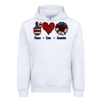 White Peace Love America Urban Hoodie - Jasminsmagicworld