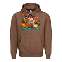 Chestnut Welcome fall pig Zipper Hoodie - RanaPortraitStore