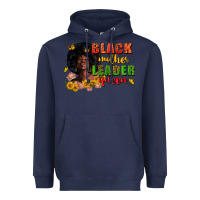 Navy Black mother leader queen juneteenth Heavyweight Hoodie - Zillion Design Studio