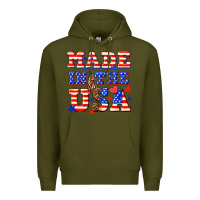 Army Green made in the usa Premium Hoodie - NancyCooperArtShop