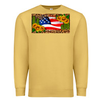 Antique Gold usa flag and cactus license plate Premium Sweatshirt - HRA Design Shop