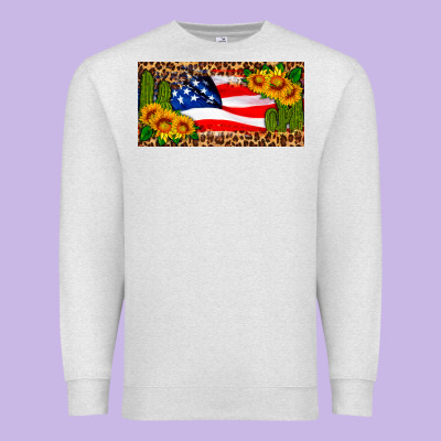 Usa Flag And Cactus License Plate Premium Sweatshirt Designed By Hra Design Shop