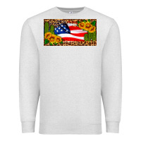 Oatmeal Heather usa flag and cactus license plate Premium Sweatshirt - HRA Design Shop