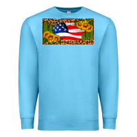 Ocean Blue usa flag and cactus license plate Premium Sweatshirt - HRA Design Shop