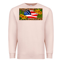 Pale Pink usa flag and cactus license plate Premium Sweatshirt - HRA Design Shop