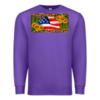 Purple usa flag and cactus license plate Premium Sweatshirt - HRA Design Shop