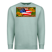 Seafoam usa flag and cactus license plate Premium Sweatshirt - HRA Design Shop