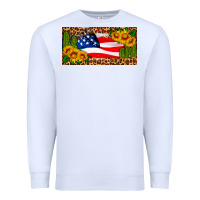 White usa flag and cactus license plate Premium Sweatshirt - HRA Design Shop