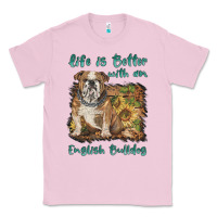 Bubblegum Pink life is better with a english bulldog Classic Tee - BarkalooDesign