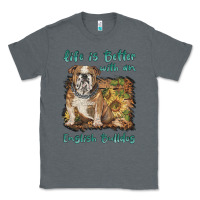 Charcoal Heather life is better with a english bulldog Classic Tee - BarkalooDesign