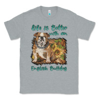 Heather Grey life is better with a english bulldog Classic Tee - BarkalooDesign
