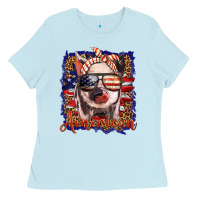 Baby Blue amerıcan pig Ladies Tee - BarkalooDesign