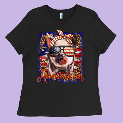 Amerıcan Pig Ladies Tee Designed By Barkaloodesign