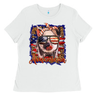 White amerıcan pig Ladies Tee - BarkalooDesign
