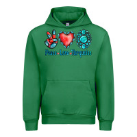 Emerald Peace Love Turquoise Urban Hoodie - Jasminsmagicworld