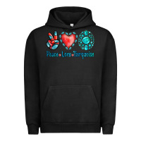 Pigment Black Peace Love Turquoise Urban Hoodie - Jasminsmagicworld
