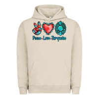 Pigment French Oak Peace Love Turquoise Urban Hoodie - Jasminsmagicworld