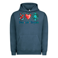 Pigment Midnight Navy Peace Love Turquoise Urban Hoodie - Jasminsmagicworld