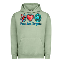 Pigment Oil Green Peace Love Turquoise Urban Hoodie - Jasminsmagicworld