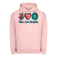Pigment Salmon Peace Love Turquoise Urban Hoodie - Jasminsmagicworld